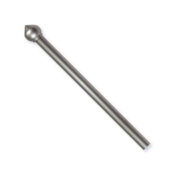 Bastone per tende in acciaio argento estensibile da 120 a 210cm con terminale bulbo, stile moderno e robusto, perfetto per ogni finestra.
