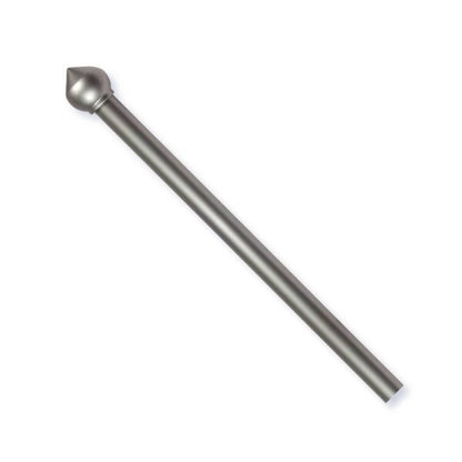 Bastone per tende in acciaio argento estensibile da 120 a 210cm con terminale bulbo, stile moderno e robusto, perfetto per ogni finestra.