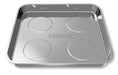 Vassoio Magnetico Portaoggetti 270x290MM in acciaio inox con base in gomma, ideale per organizzare utensili e minuteria in officina o casa.