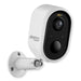 Telecamera WiFi outdoor Full HD 3MP con corpo bianco, obiettivo grandangolare, sensore notturno e supporto da parete, resistente alle intemperie