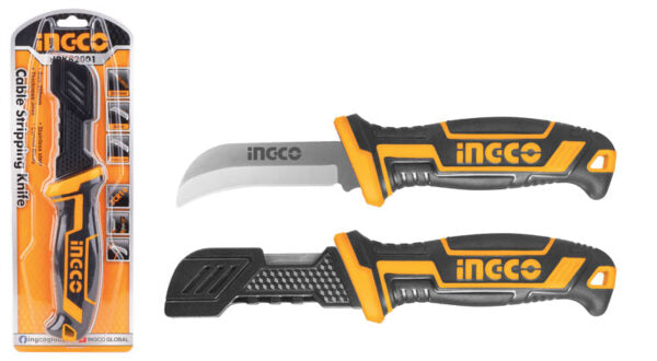 Coltello spelafili INGCO 200mm – Lama curva in acciaio inox, impugnatura protetta