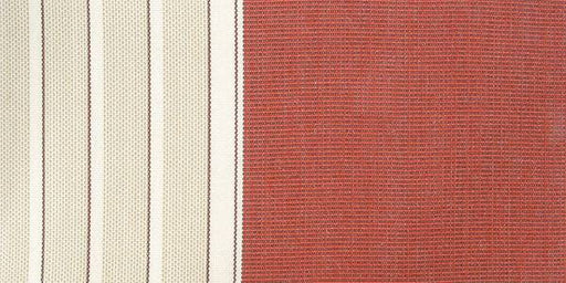 Tessuto per tende da sole in tessuto a righe beige e rosse, resistente e adatto per protezione solare esterna, dimensioni personalizzabili.