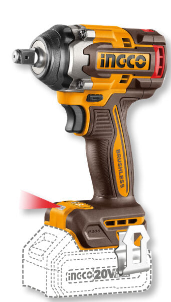Avvitatore a Impulsi 20V 1/2" 500Nm Brushless Ingco – Solo Corpo