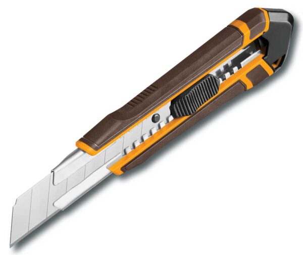 Cutter INGCO con lama a spezzare 25mm – Chiusura automatica, acciaio SK4