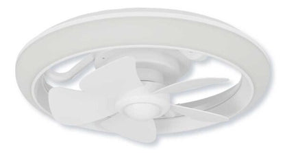 Ventilatore da soffitto LED RGB bianco con pale in plastica e telecomando, ideale per ambienti domestici, diametro 40 cm