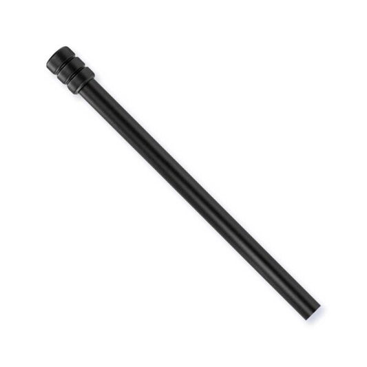 Bastone per tende in acciaio nero estensibile da 120 a 210 mm, con terminale cilindro, diametro 20 mm, design moderno e resistente