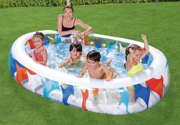 Piscina ovale gonfiabile 229x152x51 cm – Vinile resistente, 542 L