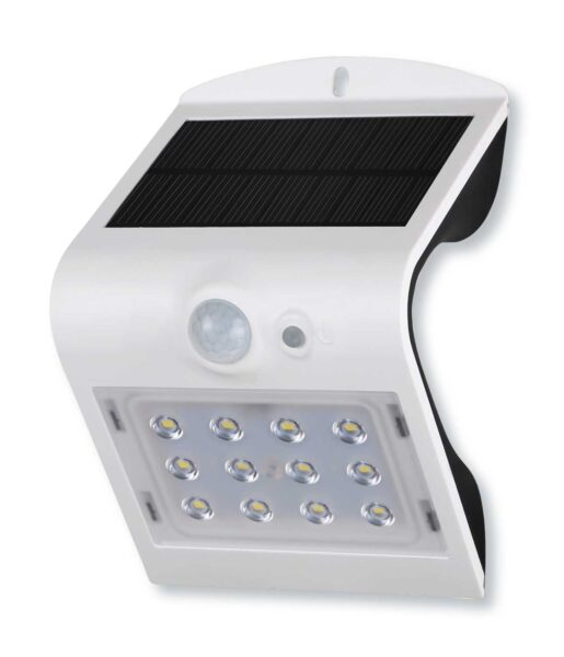 Lampada solare da esterno 220LM Lumina Step con sensore di movimento e pannello solare, luce naturale 4000K, IP65, design compatto e curvo
