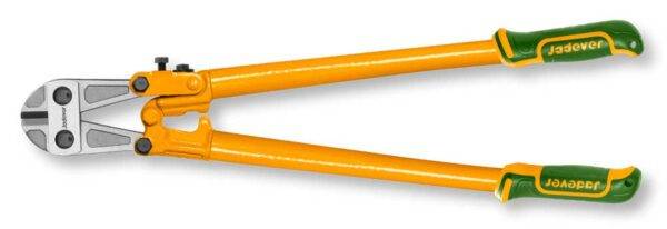 Tagliabulloni 350MM Jadever con impugnatura ergonomica verde e gialla, ideale per taglio preciso di bulloni in ambito fai-da-te e manutenzione.