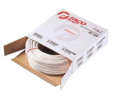 Cavetto ottonato Ø 4,5 mm in acciaio rivestito PVC bianco, confezione da 200m Fagoplast, resistente e flessibile per uso esterno