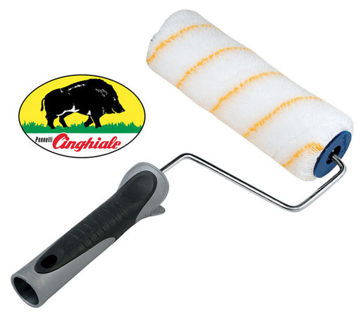 Rullo saten poliammide D.mm.48 lunghezza cm.23 S.156 con manico ergonomico, ideale per pittura uniforme su grandi superfici interne ed esterne.