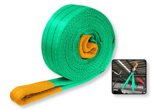 Fascia di sollevamento verde e gialla, resistente, lunga 3 metri, ideale per sollevamento di carichi pesanti in ambienti industriali