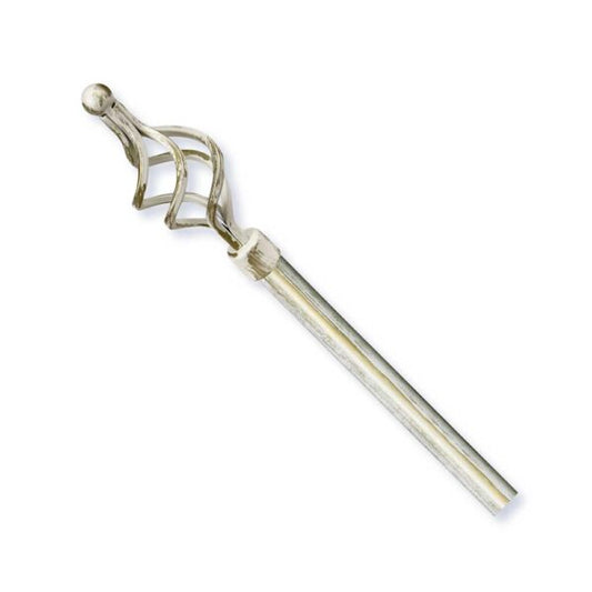 Supporto per tende in metallo color oro antico, estensibile da 120 a 210cm, con terminale rotondo elegante, perfetto per ambienti raffinati