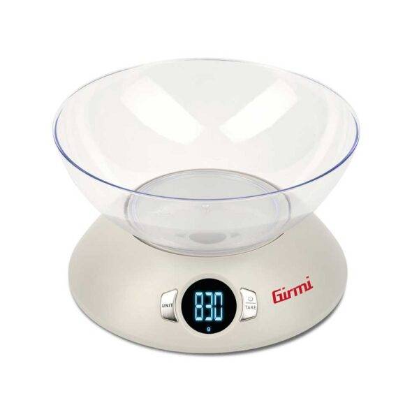 Girmi Bilancia Cucina Elettronica con Ciotola 1.8L 5kg Ø215x50mm