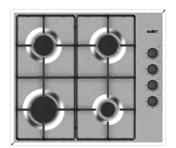 Piano Cottura Inox Ariane 60 cm – 4 Fuochi a Gas, Accensione Elettrica