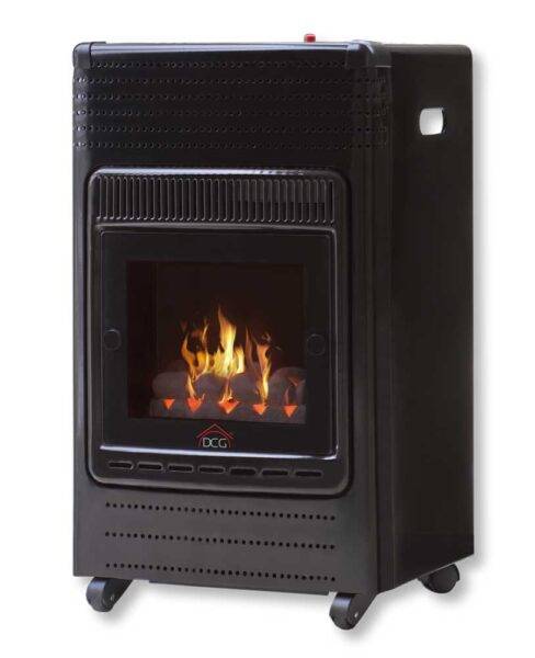 Stufa a Gas DCG Effetto Fiamma con Finestra in Vetro 3,4kW