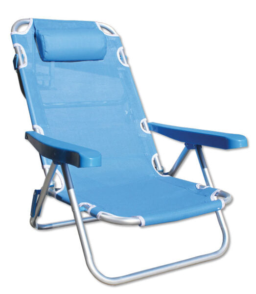 Spiaggina Alluminio Textilene - 5 Posizioni, Azzurro