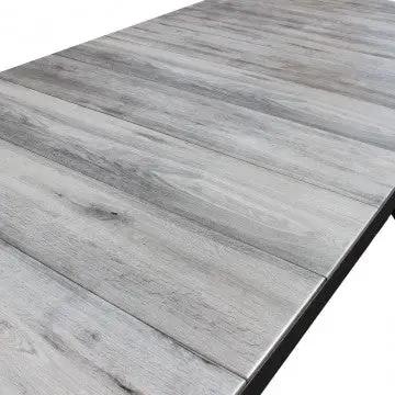 Tavolo Mackay 200 x 100 - struttura in alluminio, piano in ceramica effetto legno