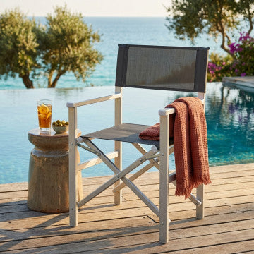 Sedia con struttura alluminio anodizzato e seduta Textilene 55x46x88 cm