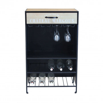 Mobile in metallo e legno nero 59x39,5x95 cm, peso 13,7 kg