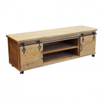 Mobile Clement in metallo e legno, cm 151x45x52h, colore marrone