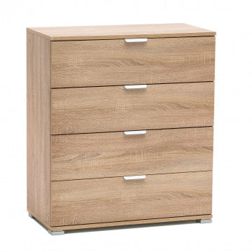 Mobiletto 4 cassetti truciolare bilaminato 75x38x85 cm marrone chiaro