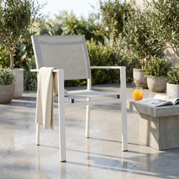 Poltrona struttura alluminio seduta textilene 2x1 55x58x85 cm