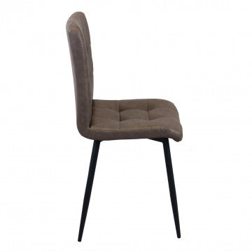 Poltrona struttura metallica seduta schienale ecopelle marrone 47,5x59x81cm
