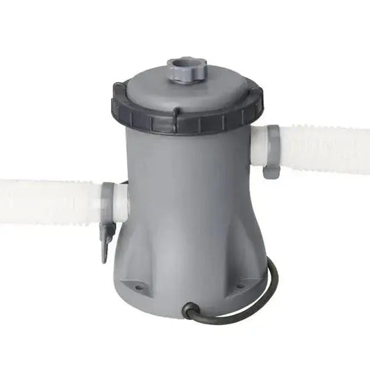 Pompa filtro 2.006 lt/h (cart.2) grigia per piscine, con attacchi per tubi e cavo elettrico, ideale per filtrazione acqua. Categoria: Pompe e Filtri.