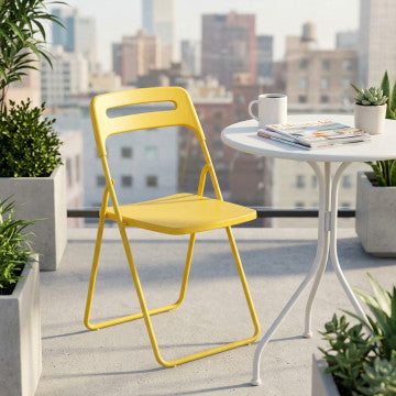 Sedia in polipropilene impilabile colore giallo 40x43x78 cm peso 3,25 kg