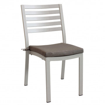 Sedia Formentera con cuscino - Alluminio e Tessuto, cm 46 x 62 x 84 h