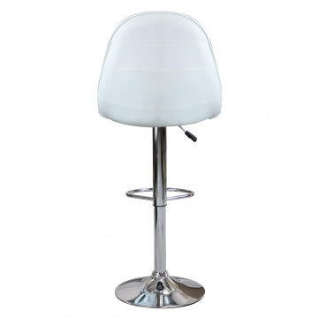 Sgabello regolabile in metallo e ecopelle, altezza 95-116 cm
