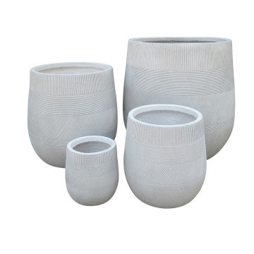 Set 4 vasi cubici in fibra sintetica, dimensioni 57x57x57 cm a 20,5x20,5x20,5 cm