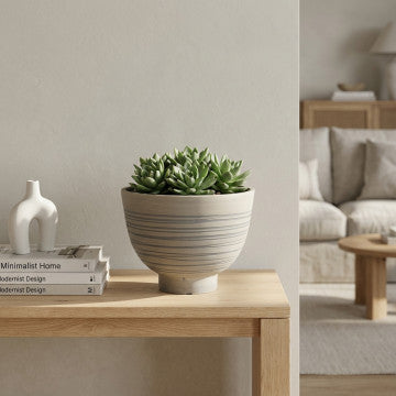 Vaso in fibra sintetica antracite, diametro 25 cm, altezza 18,5 cm