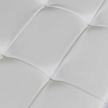 Pouf contenitore rettangolare in ecopelle bianca 76x38x38 cm