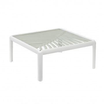 Tavolino salotto struttura polipropilene e piano vetro 70x70x32 cm