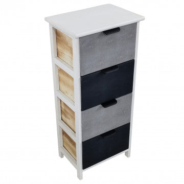 Mobiletto in legno con 4 cassetti - 34x25x77 cm