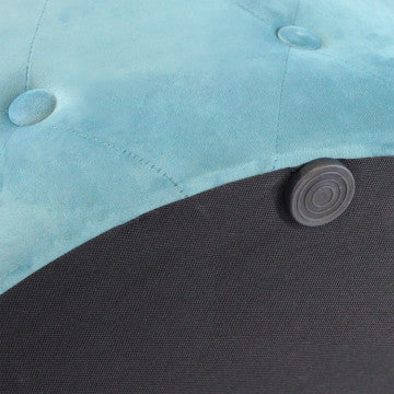 Pouf rotondo in velluto verde, diametro 67 cm, altezza 41 cm