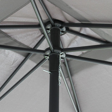 Ombrellone rettangolare 2x3 m telo grigio poliestere 180 g/m²