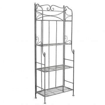 Étagère in acciaio 4 piani verniciato a polvere bianco ossidato 61x32x156cm