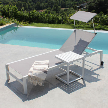 Tavolino quadrato in alluminio verniciato, 40x40 cm, altezza 45 cm