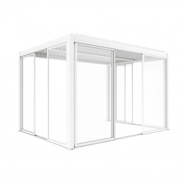 Laterale scorrevole in vetro e alluminio per pergola bioclimatica 370x238 cm