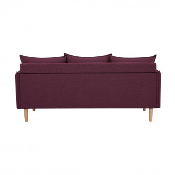 Divano 3 posti in tessuto con gambe in legno 188x84x51 cm
