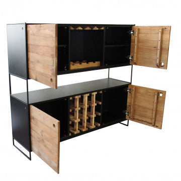 Mobile in legno di pino riciclato, 100x40x131 cm, colore marrone