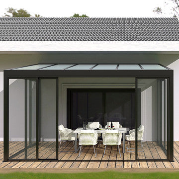 Laterale in vetro per veranda addossata 270x218 cm colore grigio scuro