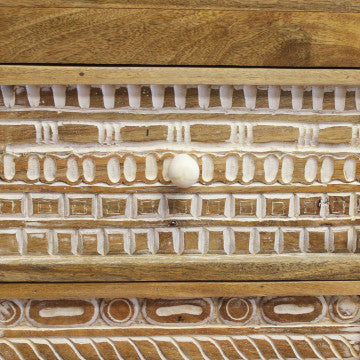 Mobile in legno di mango con 2 ante e 3 cassetti 150x45x90 cm