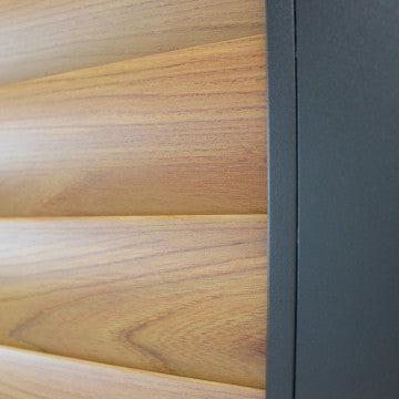 Laterale scorrevole con lamelle orientabili in alluminio 370x238 cm