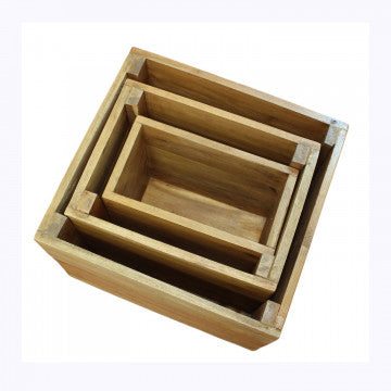 Set 3 cassette in mogano con dimensioni 44x37x30 cm