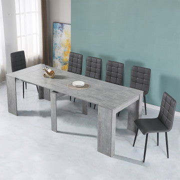 Tavolo consolle melaminico grigio effetto cemento 90x50x75 cm