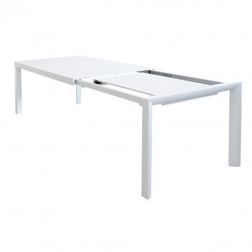 Tavolo allungabile in alluminio bianco 160/240 x 100 cm altezza 74